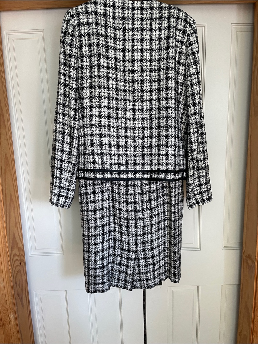 Doncaster Vintage Black & White Houndstooth Dress Jacket Suit - Picture 7 of 15